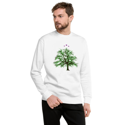 Tree's Light | Green On White Sweatshirt