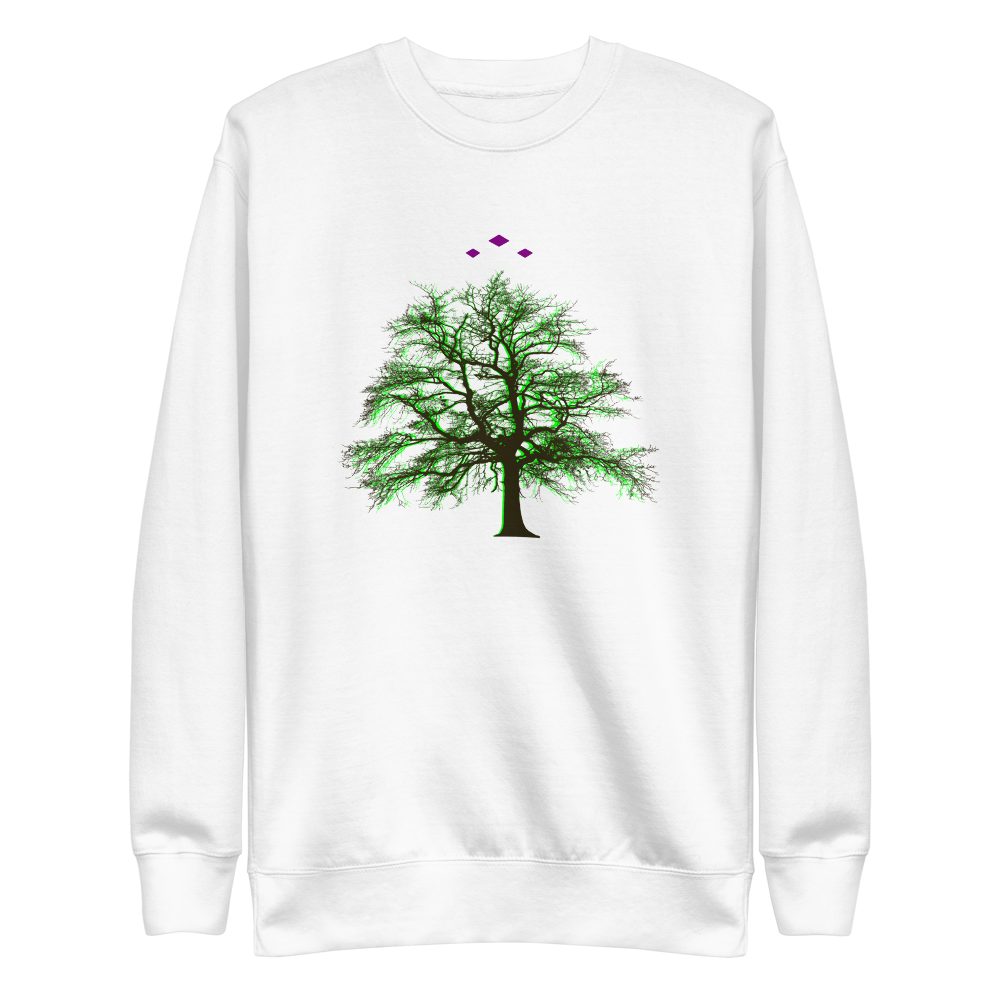 Tree's Light | Green On White Sweatshirt