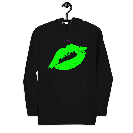 Kiss Me | Green On Black Hoodie