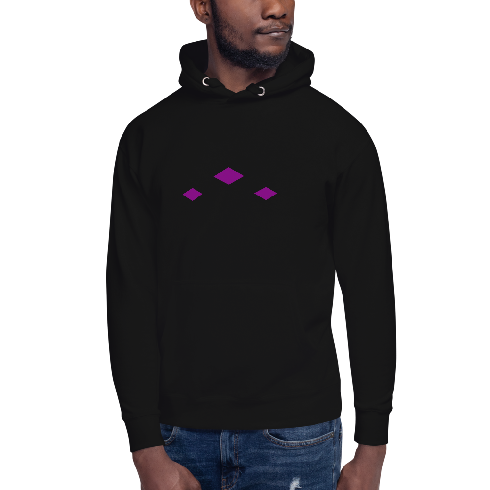 We Are Here | Purple On Black Hoodie