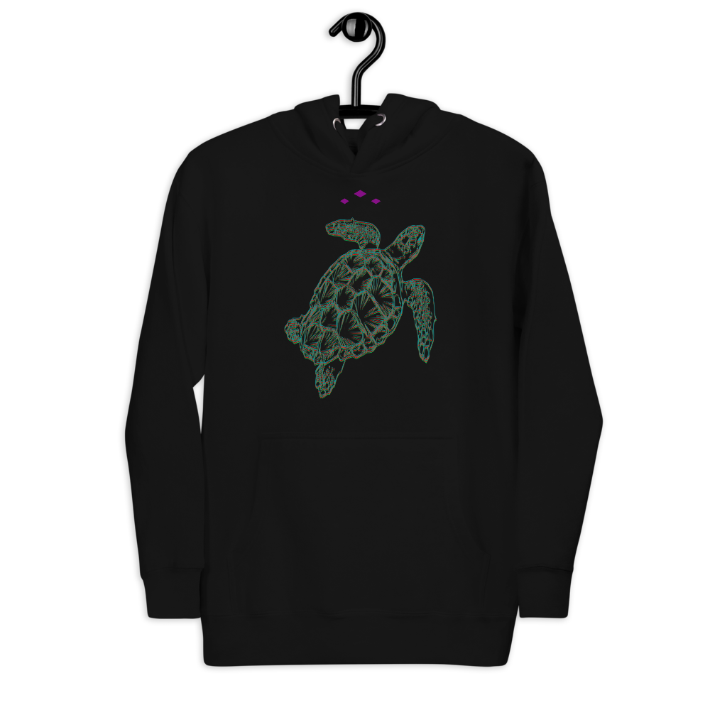 Sea Turtle | Colors On Black Hoodie