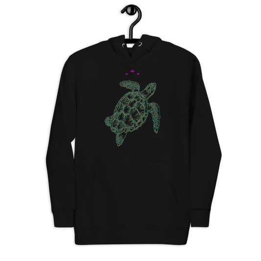 Sea Turtle | Colors On Black Hoodie