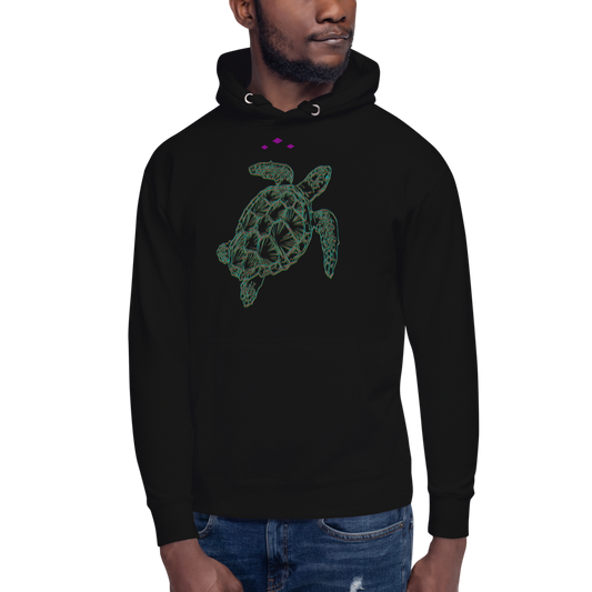 Sea Turtle | Colors On Black Hoodie
