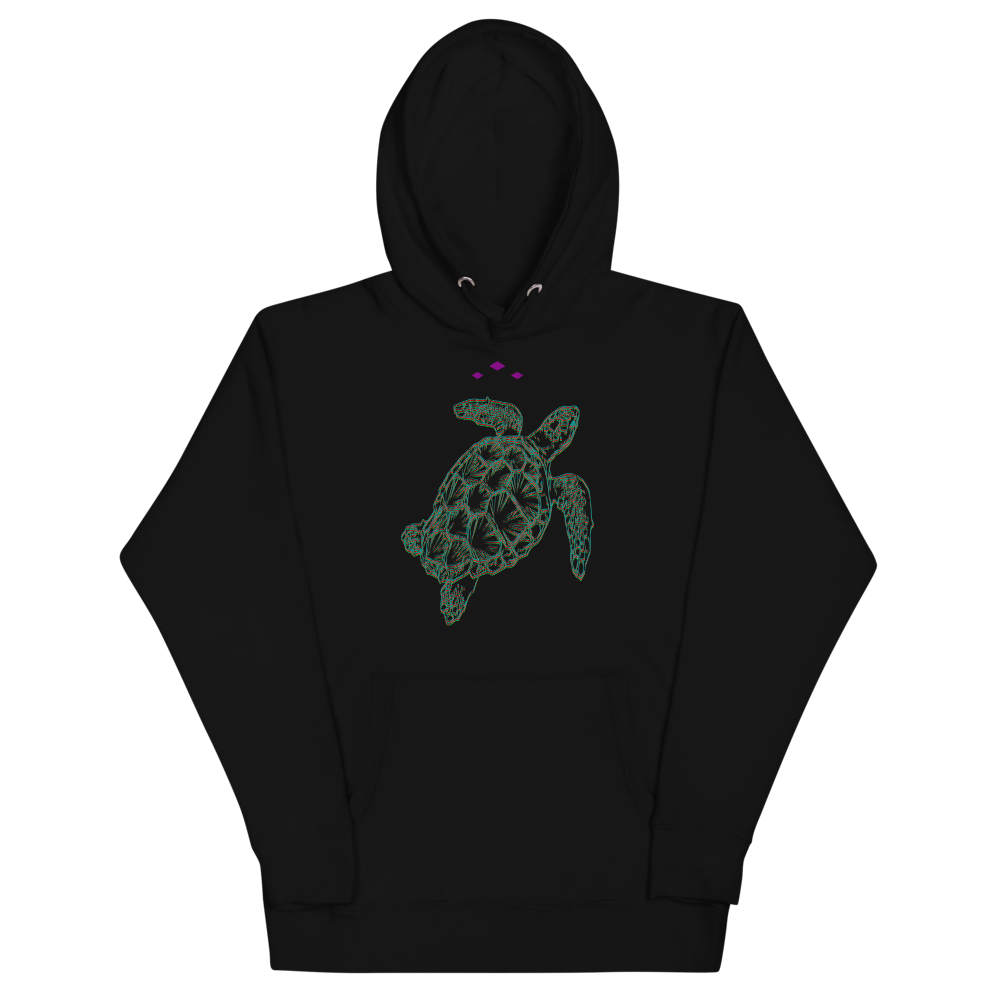 Sea Turtle | Colors On Black Hoodie