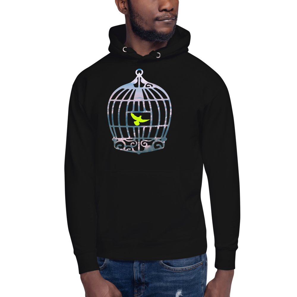 Uncaged | Green On Black Hoodie