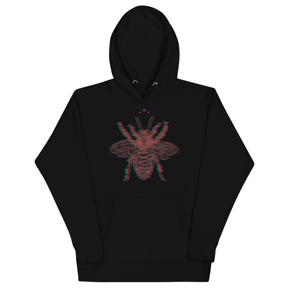 Buzzed Bee | Colors On Black Hoodie