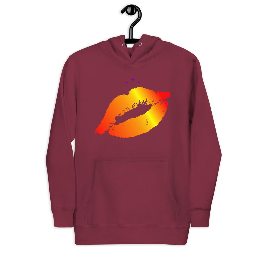 Kiss Me | Fire On Maroon Hoodie