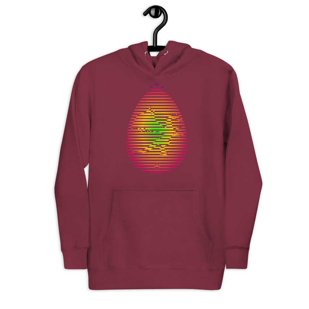 Dragon's Egg | Colors On Maroon Hoodie