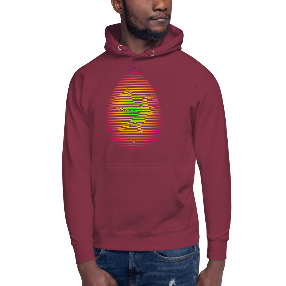 Dragon's Egg | Colors On Maroon Hoodie