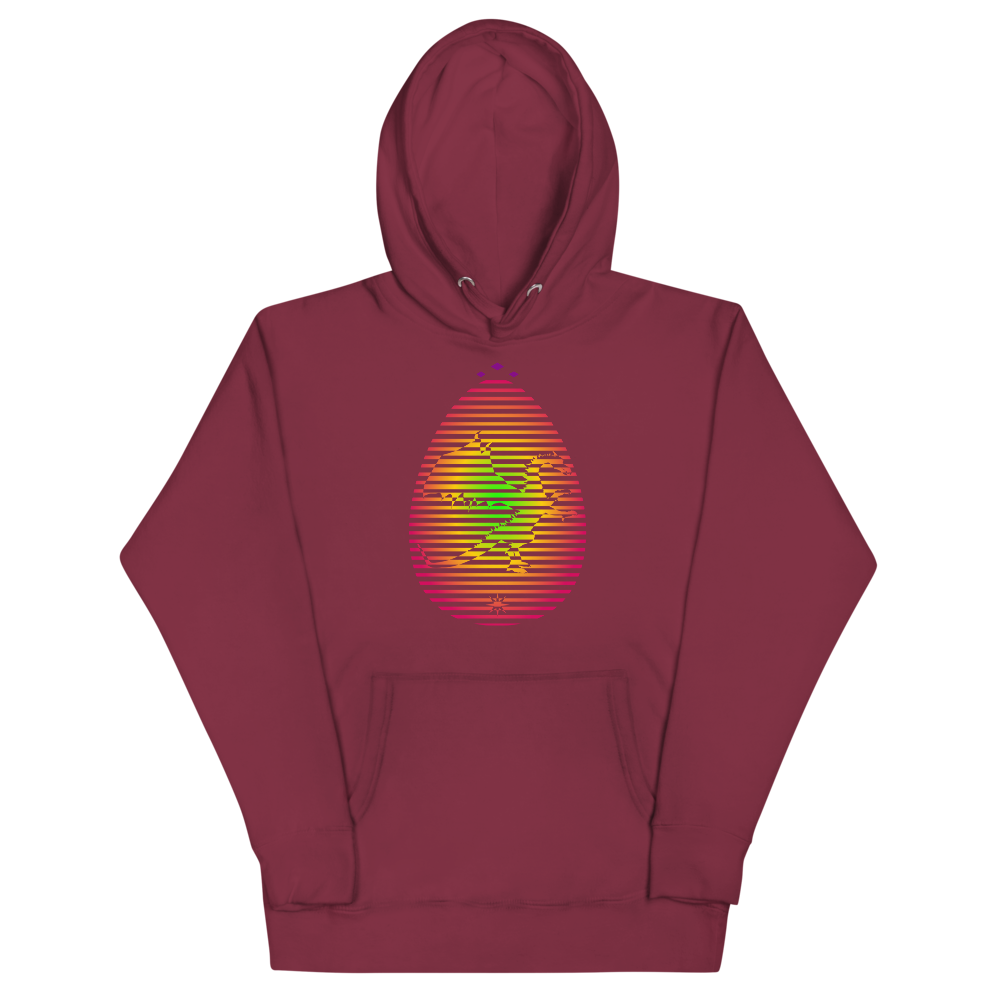 Dragon's Egg | Colors On Maroon Hoodie