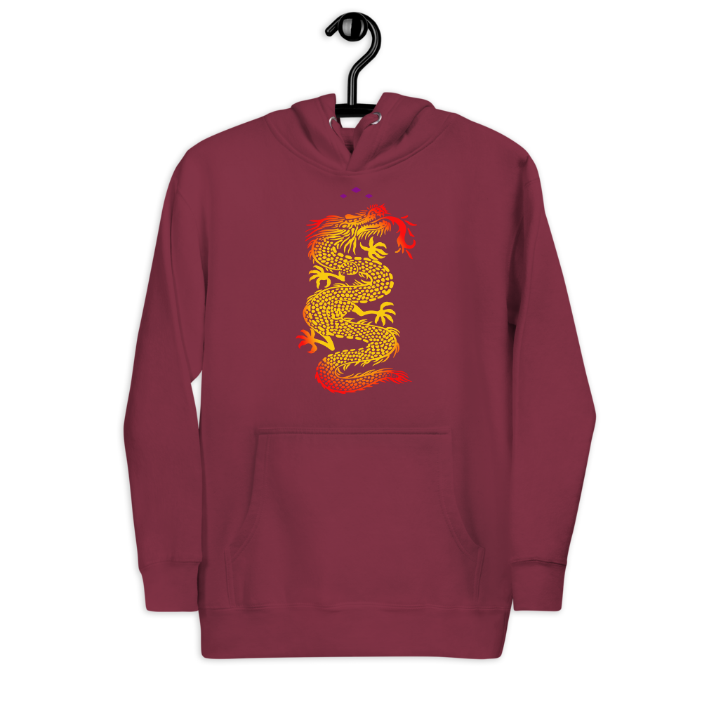 Dragon | Flame On Maroon Hoodie