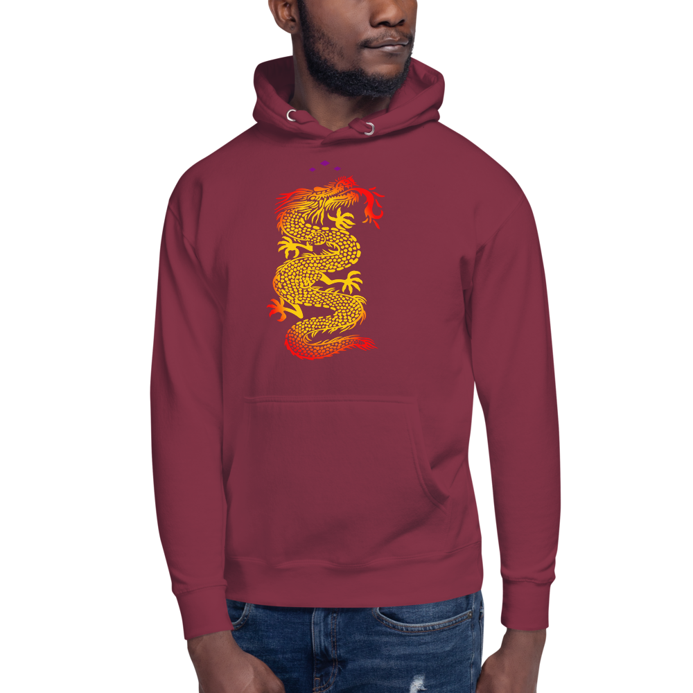 Dragon | Flame On Maroon Hoodie