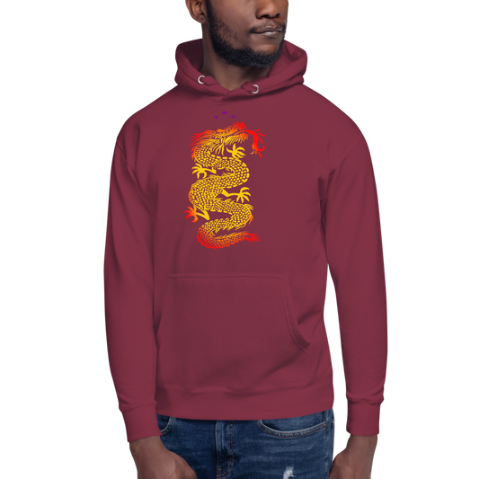 Dragon | Flame On Maroon Hoodie