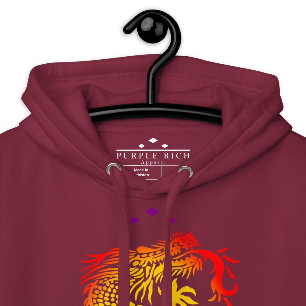 Dragon | Flame On Maroon Hoodie