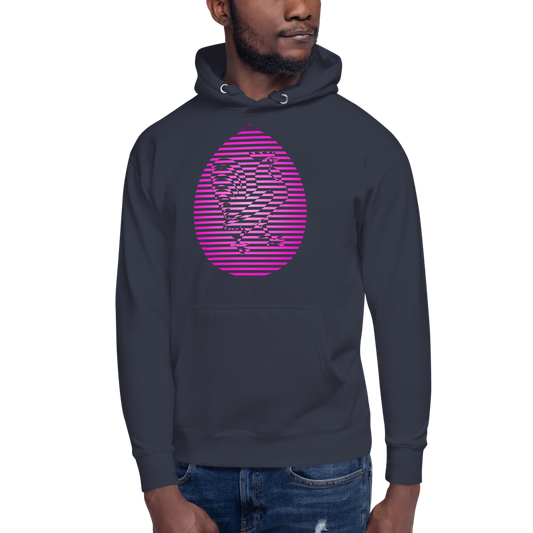 Rooster | Pink On Navy Hoodie