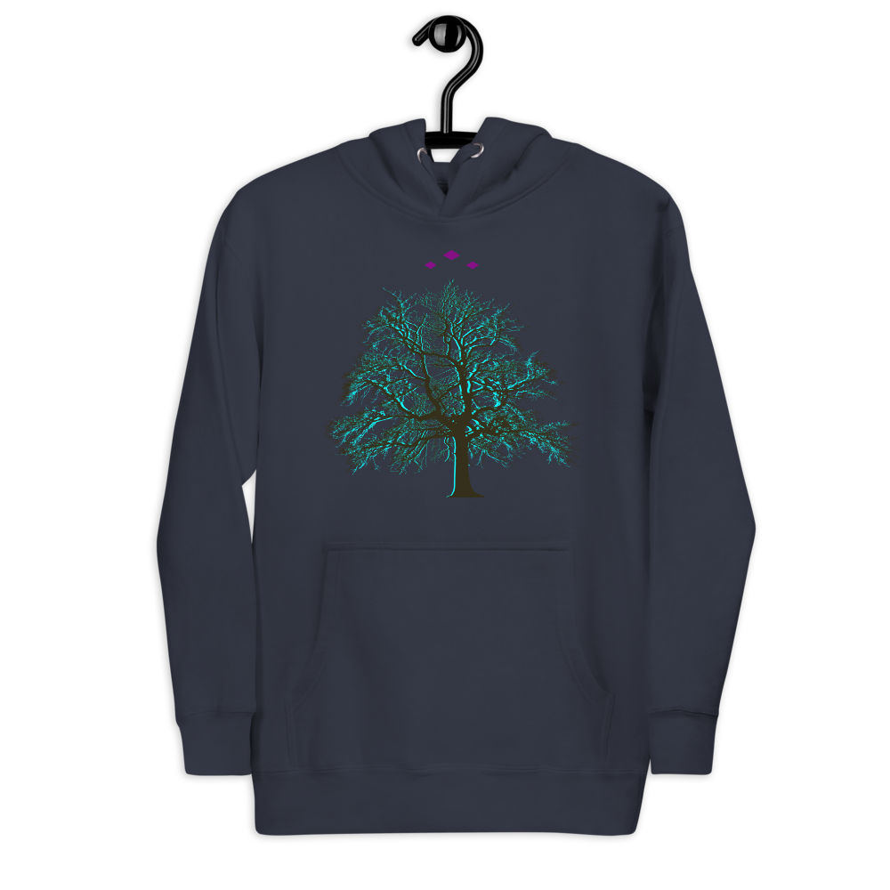 Tree's Light | Blue On Navy Hoodie