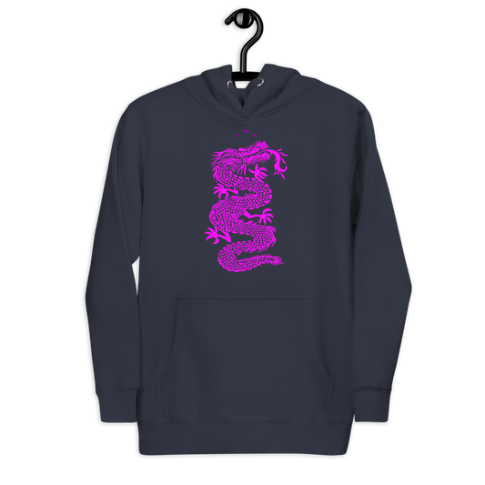 Dragon | Pink On Navy Hoodie