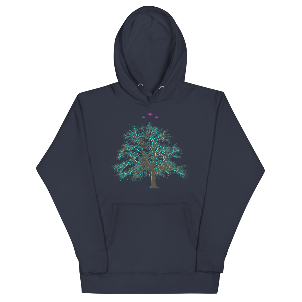 Tree's Light | Blue On Navy Hoodie