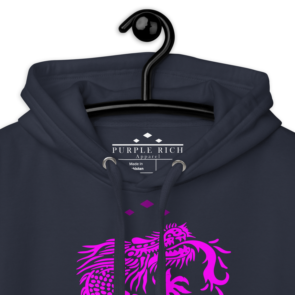 Dragon | Pink On Navy Hoodie