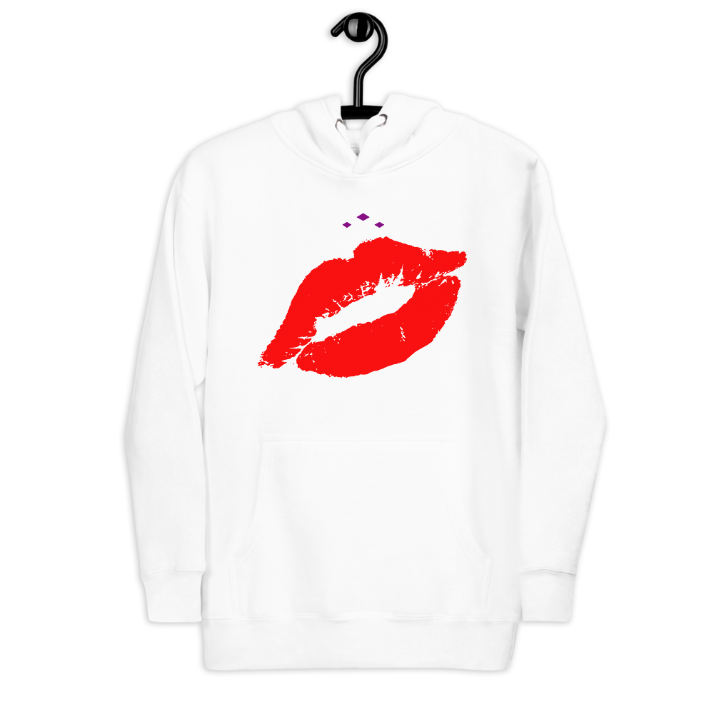 Kiss Me | Red On White Hoodie