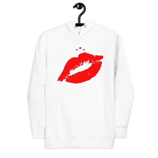 Kiss Me | Red On White Hoodie