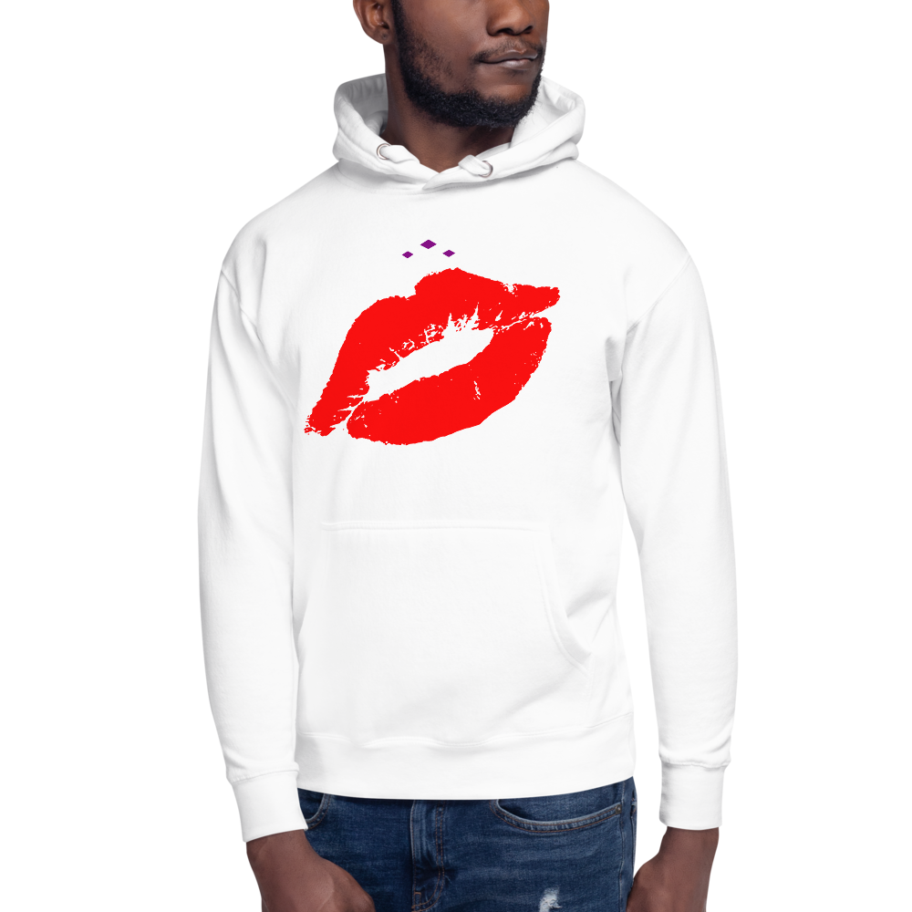 Kiss Me | Red On White Hoodie