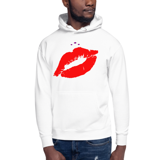 Kiss Me | Red On White Hoodie