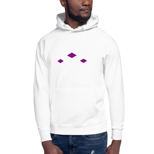We Are Here | Purple On White Hoodie