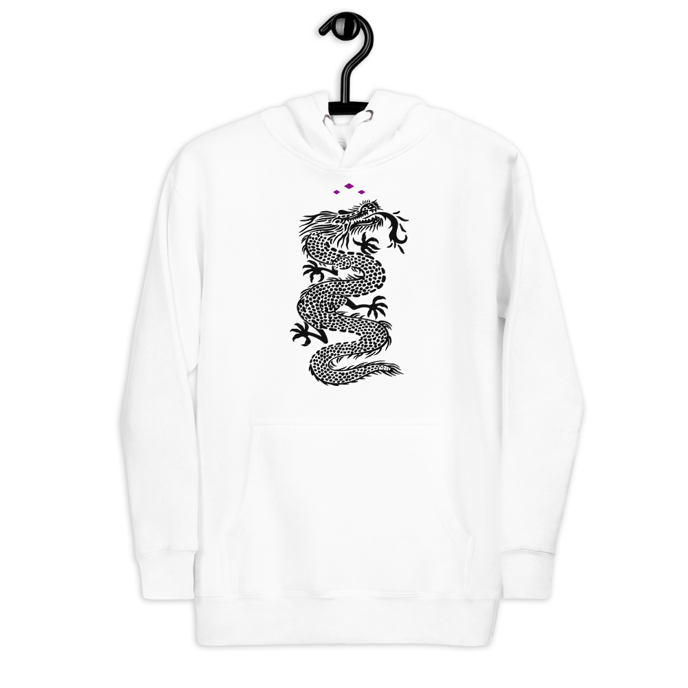 Dragon | Black On White Hoodie