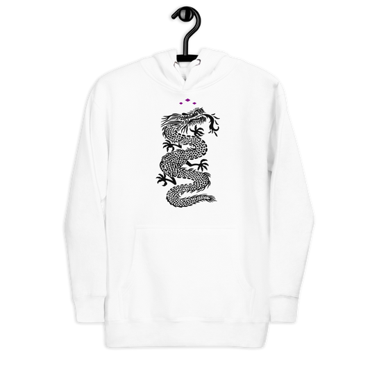 Dragon | Black On White Hoodie