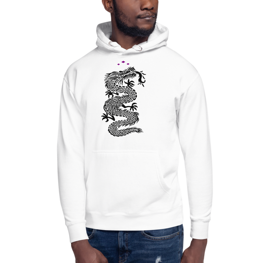 Dragon | Black On White Hoodie