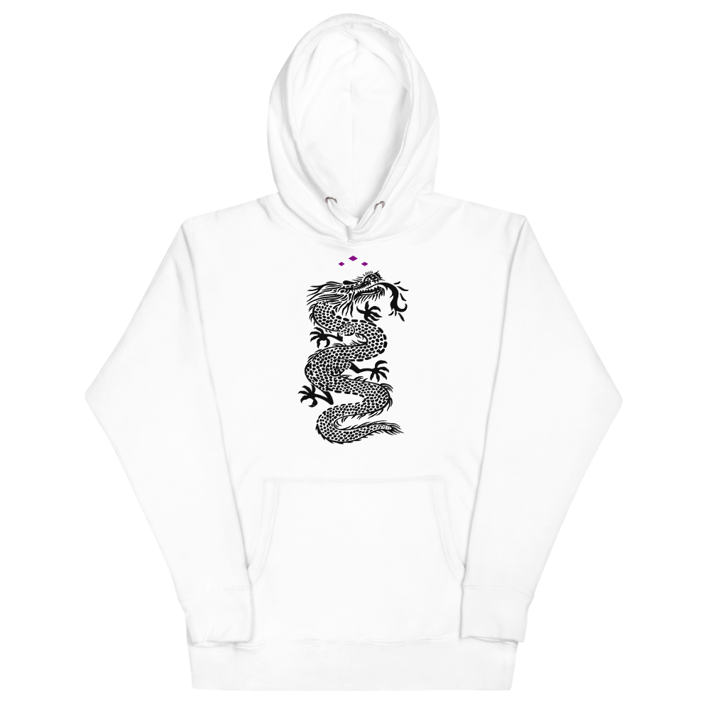 Dragon | Black On White Hoodie