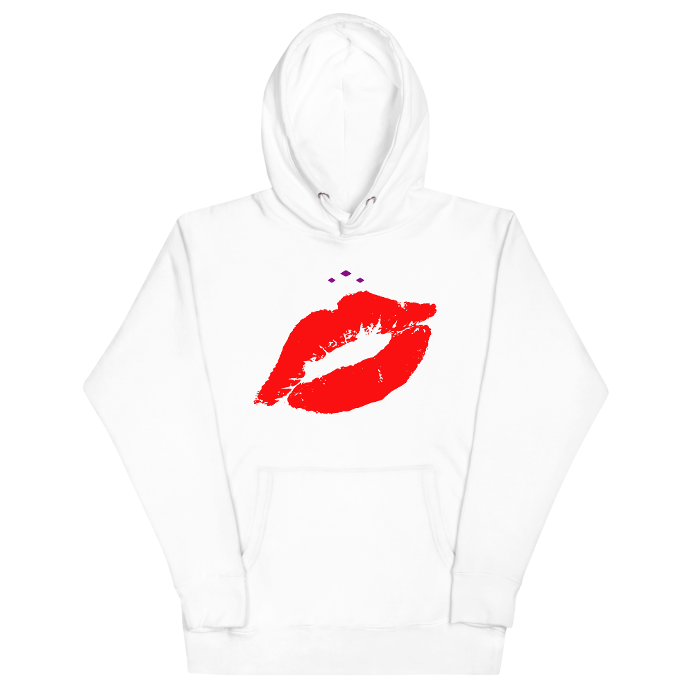 Kiss Me | Red On White Hoodie